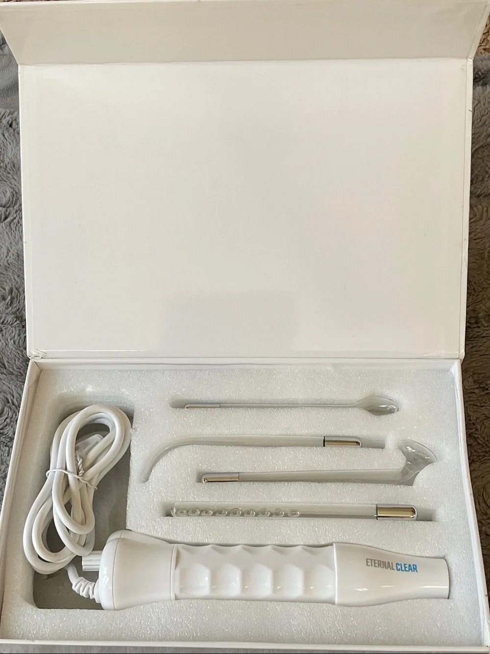 High Frequency Therapy Kit - White with Gold Electrodes